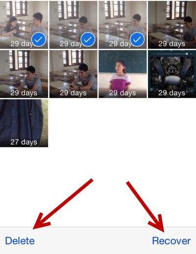photos disappeared after ios 12 update-Tap on the recover option