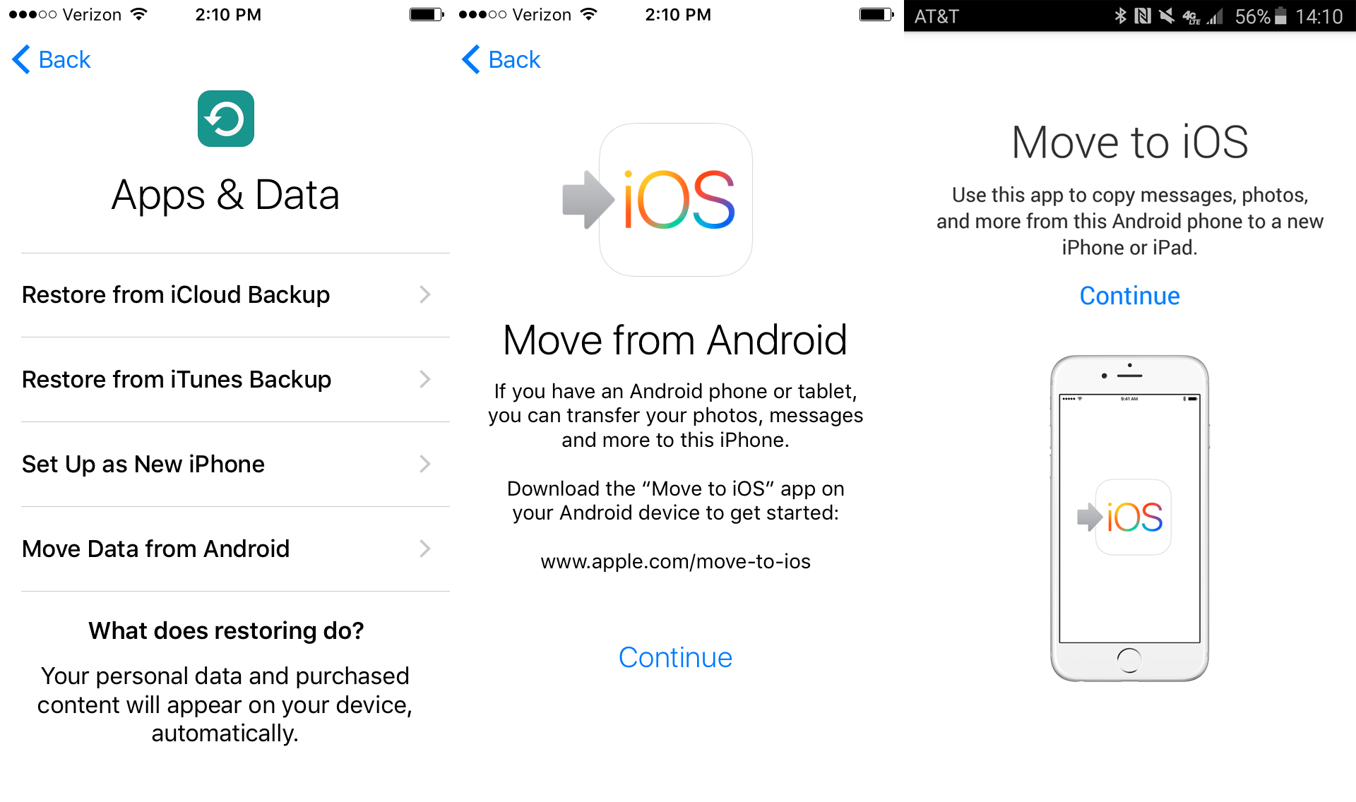 samsung to iphone transfer-Move Data from Android