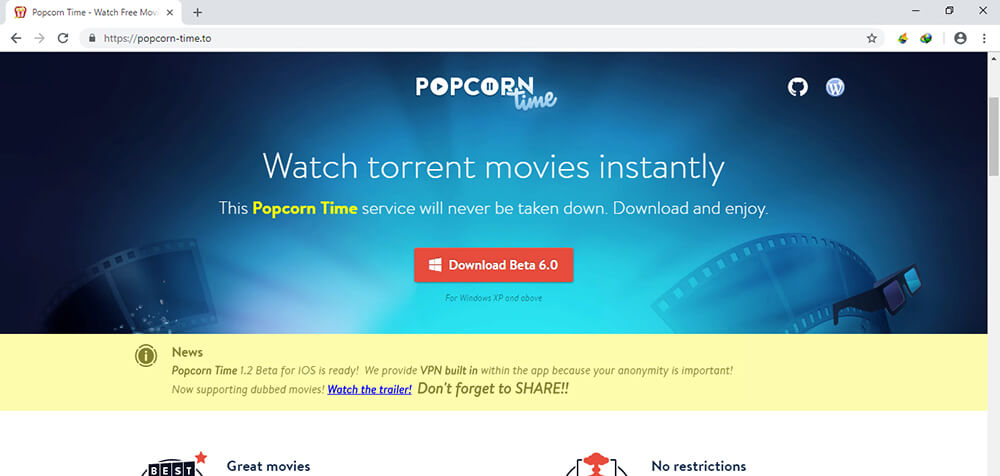 popular torrent sites - popcorn