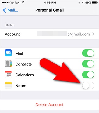 sync iphone notes to gmail