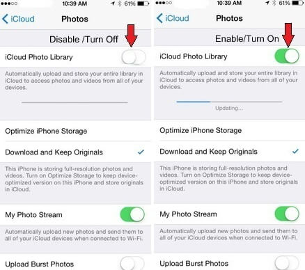 check cellular data to fix icloud photos not syncing