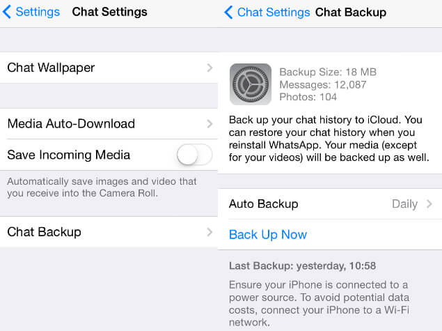 view latest whatsapp backup