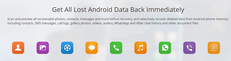 Jihosoft Android Phone Recovery supported data types