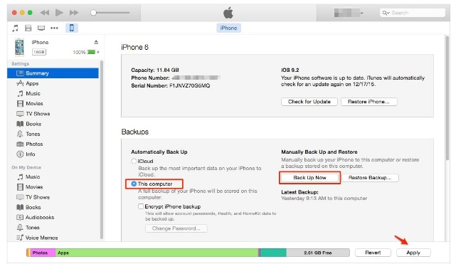 restore iphone contacts from itunes backup