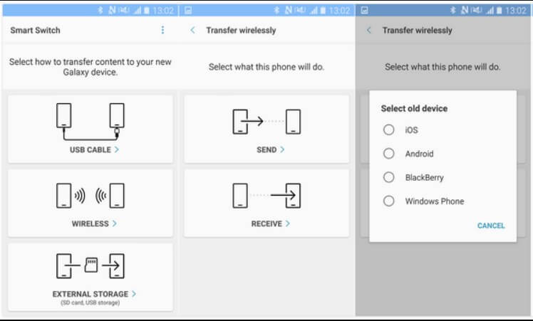 transfer contacts with smart switch - sign in to icloud 