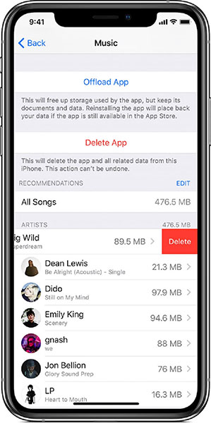 delete itunes downloads on iphone