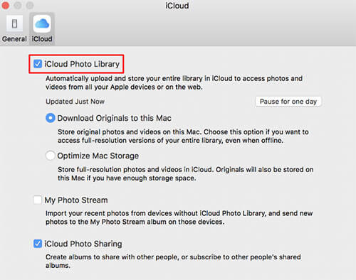 iCloud tab