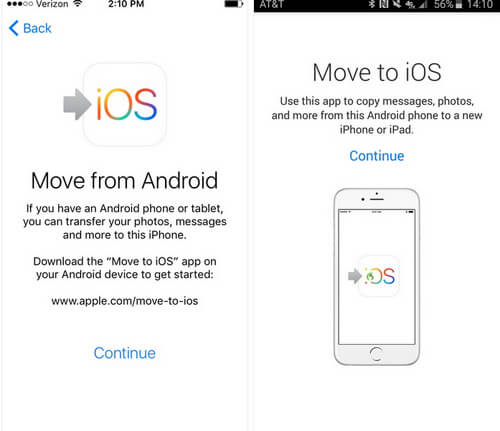 Launch the Move to iOS app