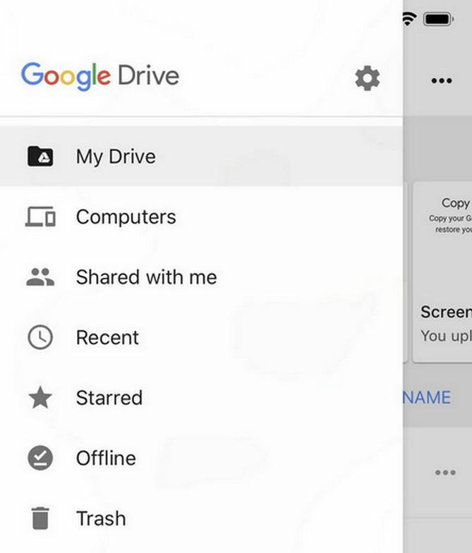 open google drive on iPhone