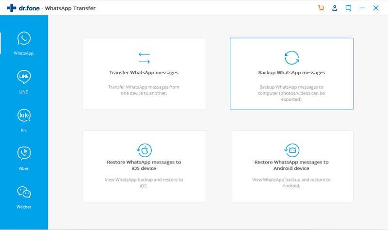 backup iphone whatsapp by Dr.Fone on pc
