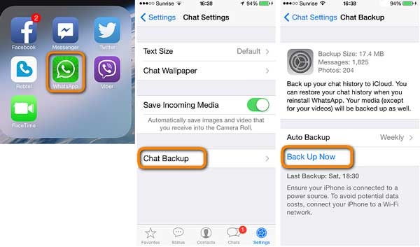 restore whatsapp from icloud to iphone 1