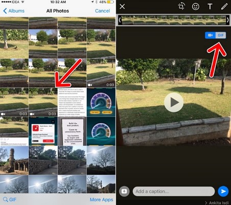 send a gif on whatsapp on iphone 4