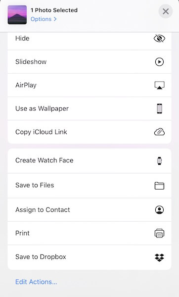 Save To Dropbox share sheet option