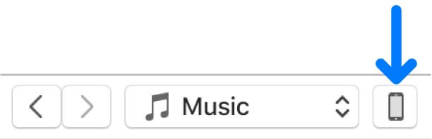 iPhone button in iTunes