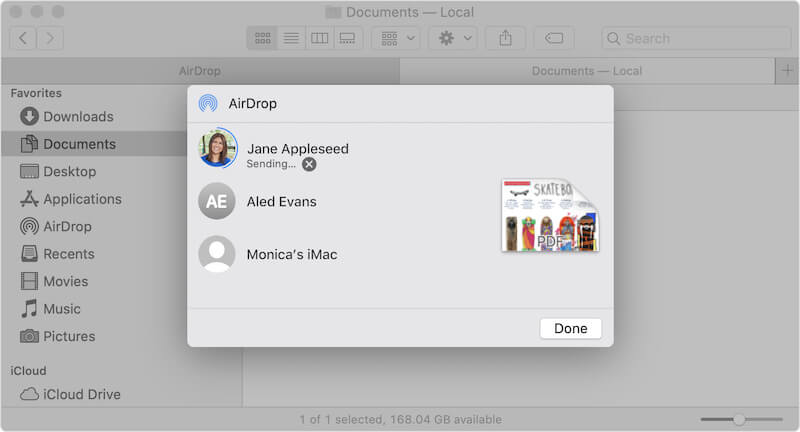 AirDrop in macOS Finder