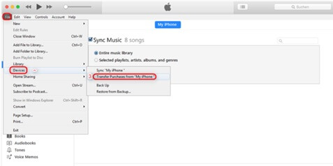 iTunes transfer