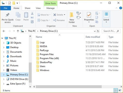 File explorer option