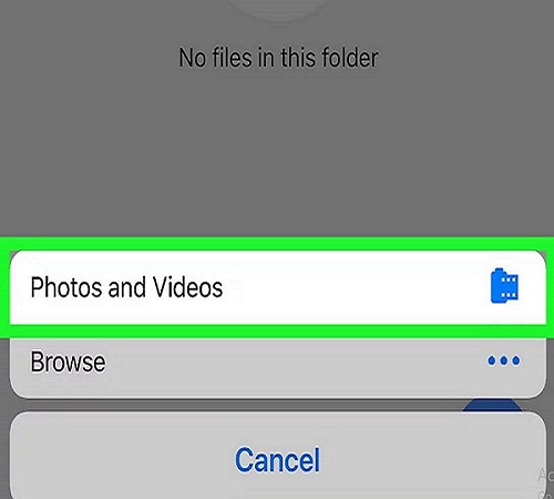 Choose “Photos and Videos”