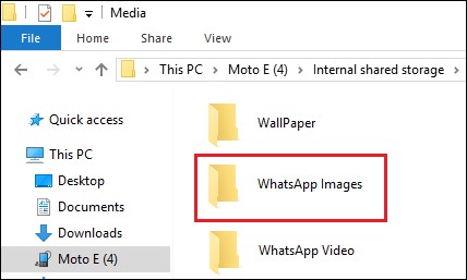 select whatsapp folder
