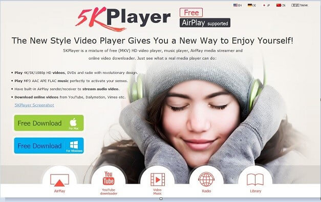 download 5kplayer and install
