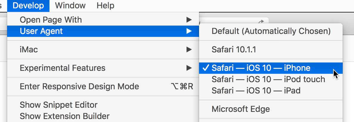 safari user agent switch