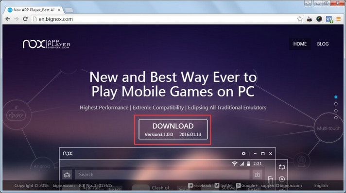 download and install nox playe