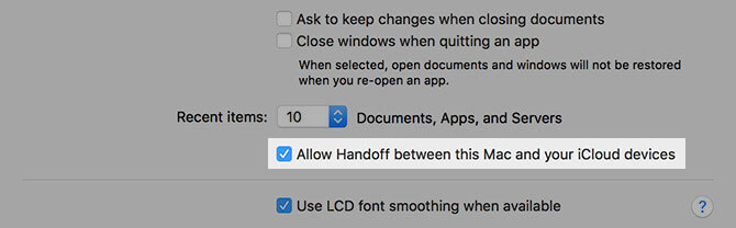 enable handoff mac