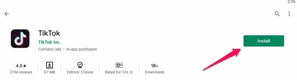 install tiktok from playstore