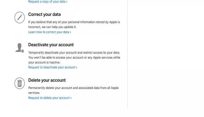 delete icloud account without password