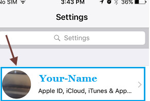 Figure 18 tap on Apple ID