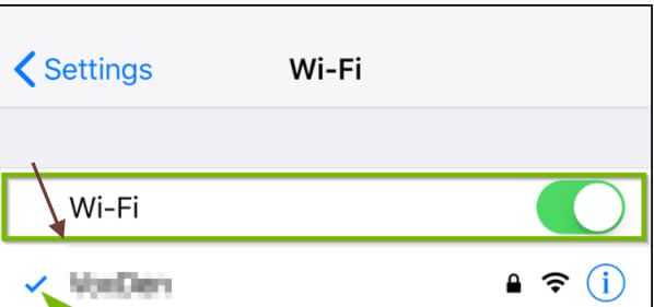 Figure 6 turn on the Wi-Fi option