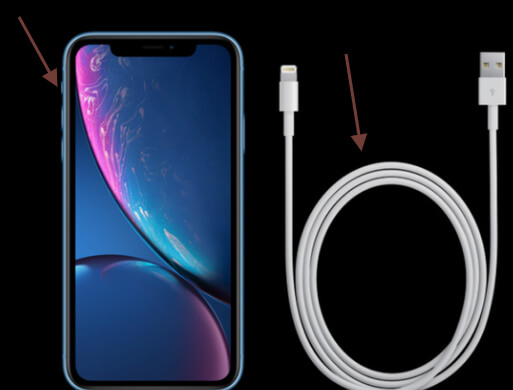 Figure 1 connect the phone with a USB
