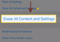 Figure 22 erase all content and setting
