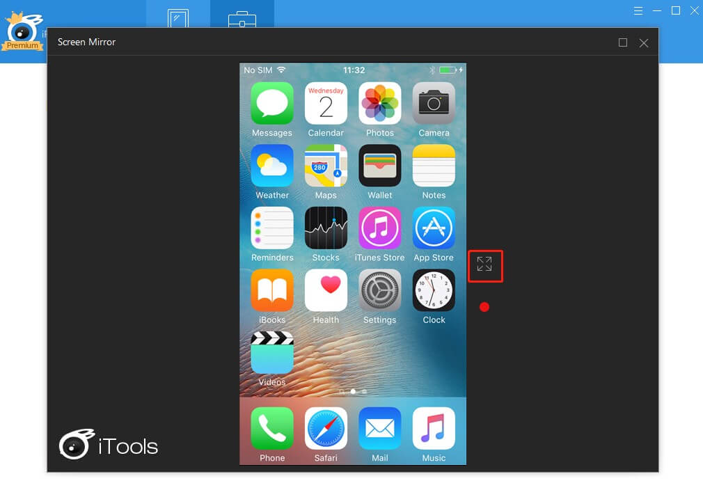 access the real time desktop option to mirror your iphone