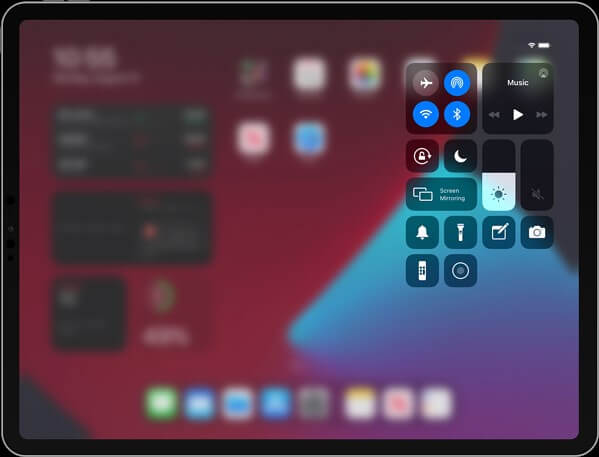 open control center on your ipad