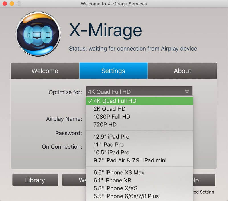 x mirage interface