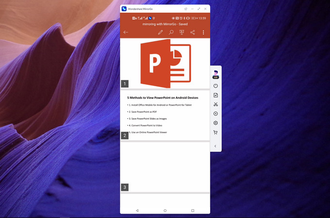 control powerpoint on android with MirrorGo