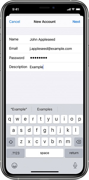  reconnecting  email account in iphone 