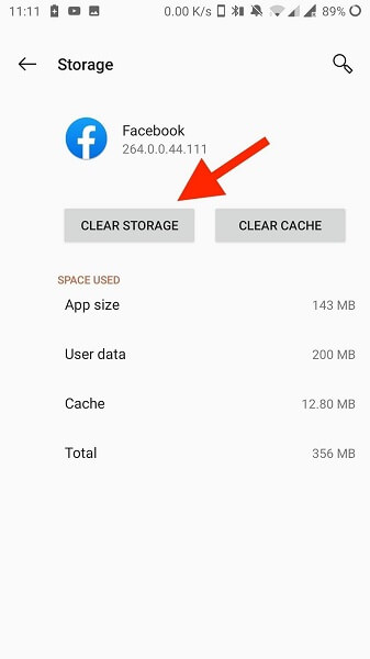   clear-Facebook-app-data