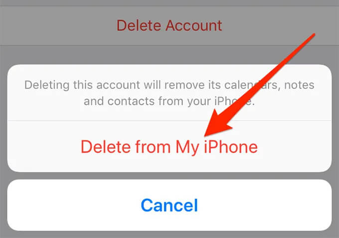 click on “Delete from My iPhone”