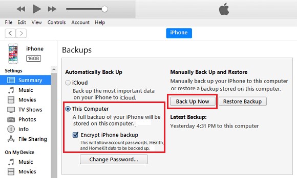 encrypt your backup