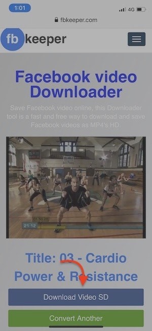 tap on download button