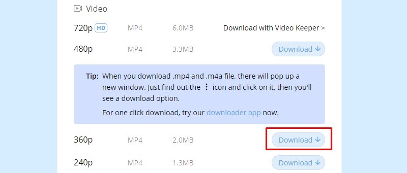 select download video quality