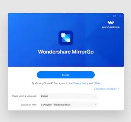 downloading and installing wondershare mirrorgo 