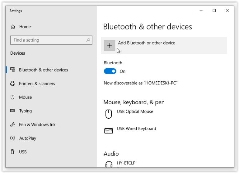  select “Add Bluetooth or other devices”