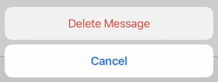  confirm delete to delete single message