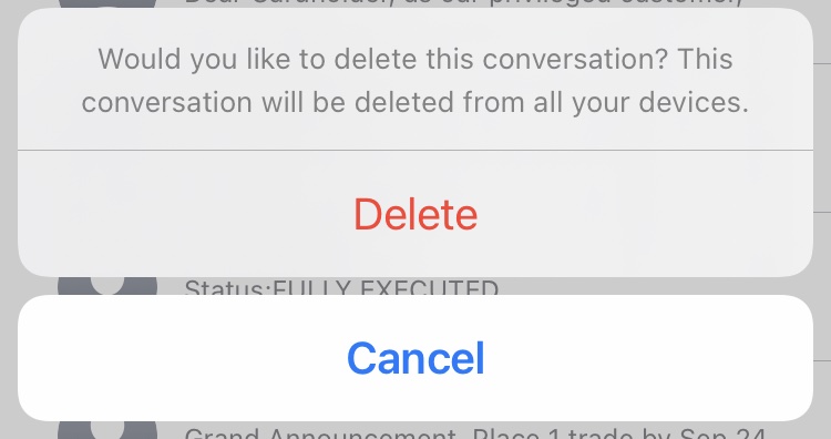 confirm to delete conversation
