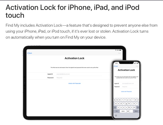 activation lock page