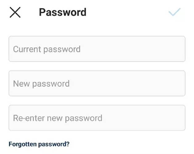 Type your existing password
