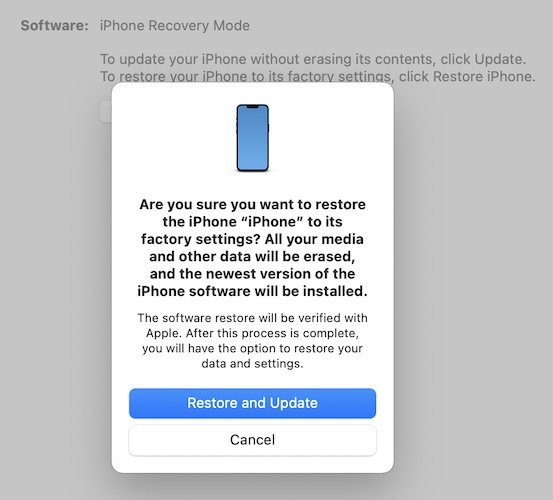 iphone update or restore prompt